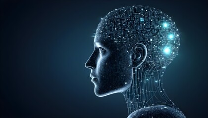 head of the world, Artificial intelligence abstract technology background