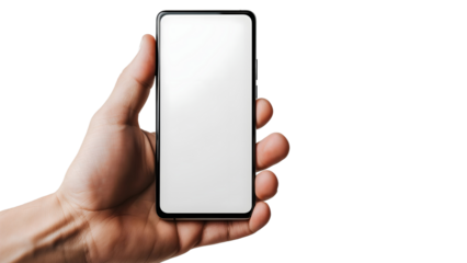 Explore the future with a transparent screen smartphone in hand. Versatile mockup for showcasing any image. Cutting-edge technology and design, powered by Generative AI.