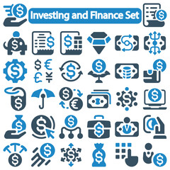 Investing and Finance icon set vector illustration