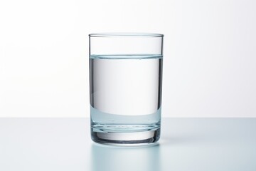 Glass of water on white background