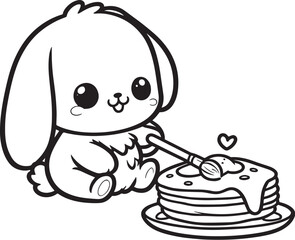 bunny with cake