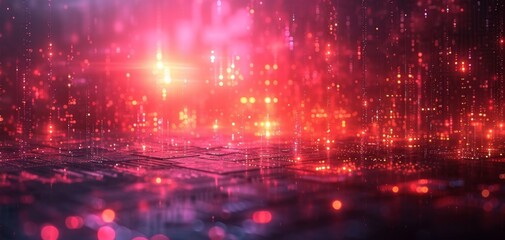 Fototapeta premium Abstract Digital Particles Network Sparkling Background.