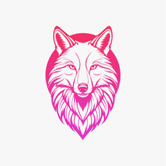 gradient coyote branding logo template vector