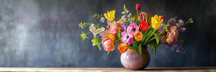 Colorful floral bouquet for spring or summer