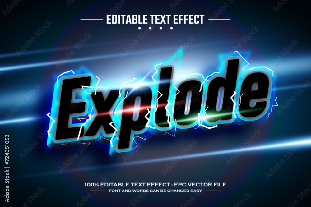 Poster explode 3d editable text effect template