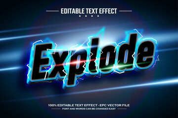 Explode 3D editable text effect template