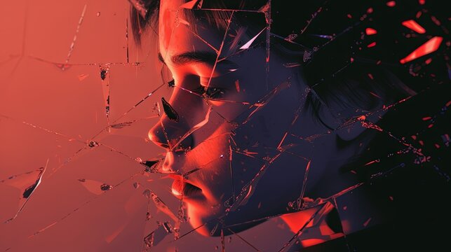 Breakup concept with broken hearted  woman 