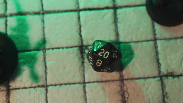 Rolling 20-sided or d20 dice and the result is 20