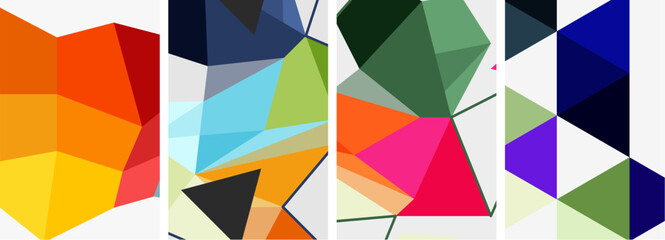 Triangle geometric abstract backgrounds. Vector illustration For Wallpaper, Banner, Background, Card, Book Illustration, landing page
