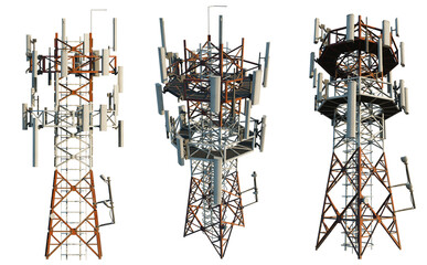 high voltage transmission line tower 4k png cutout