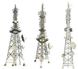 high voltage transmission line tower 4k png cutout 
