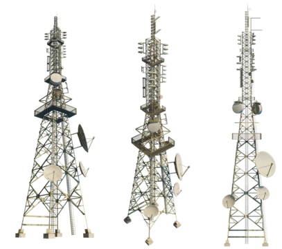 high voltage transmission line tower 4k png cutout 