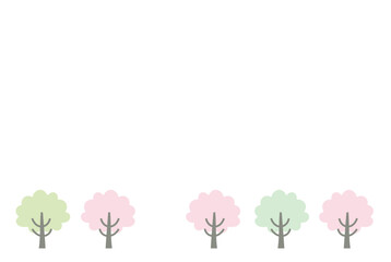 桜の木のフレームイラスト