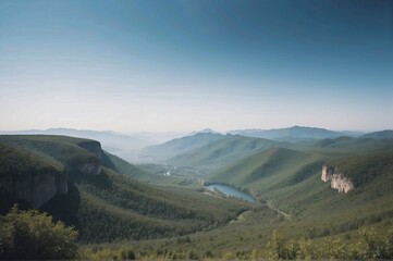 Beautiful view of landscape against clear sky