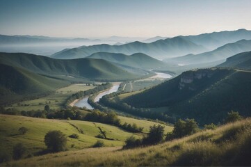 Beautiful view of landscape against clear sky