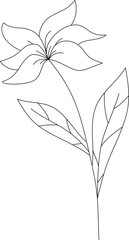 Black Minimal Flower Element