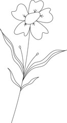 Black Minimal Flower Element