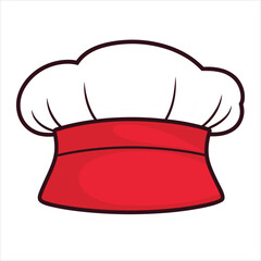 chefs hat flat icon outline in the style of simple vector