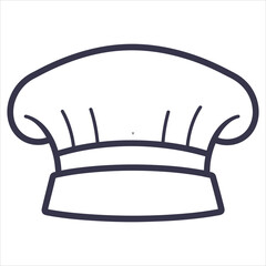 chefs hat flat icon outline in the style of simple vector