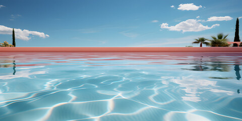 Fototapeta na wymiar Swimming pool under sky