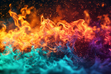 Fototapeta na wymiar colorful fire flame