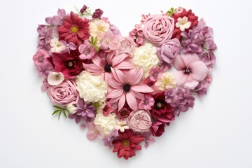 Heart from flowers of spring palette