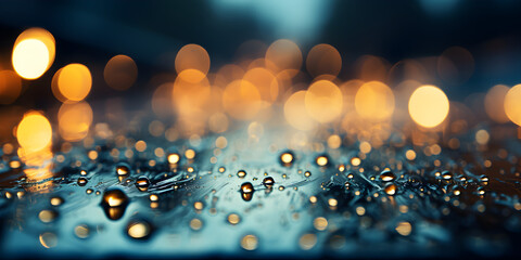 Rain drops on window in cloudy day