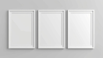 Empty white photo frame. Set realistic photo card frame mockup - vector for stock