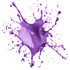 Purple color splatter, isolated PNG object