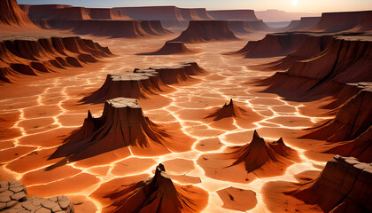 sunset in the desert