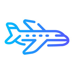 plane Line Gradient Icon