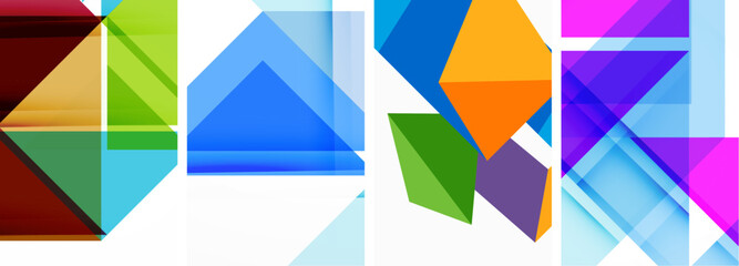 Triangle poster set for wallpaper, business card, cover, poster, banner, brochure, header, website
