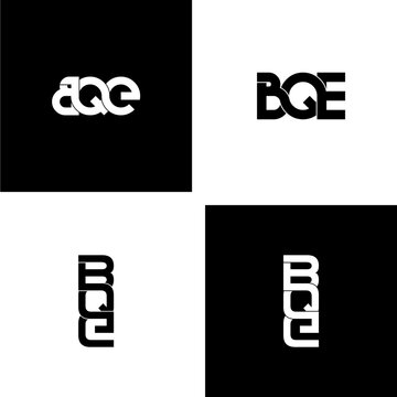 bqe lettering initial monogram logo design set