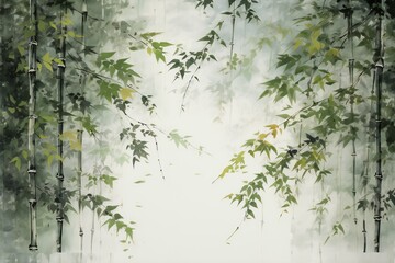 Bamboo forest in foggy morning, Bamboo forest background