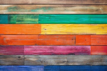 Colorful wood wall texture background, vintage color tone filter style - obrazy, fototapety, plakaty