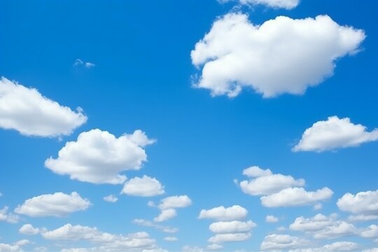 White clouds in the blue sky,  Nature background,  Close-up