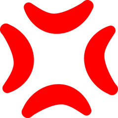 Red anger symbol icon