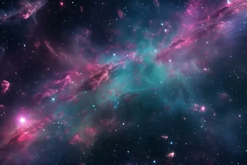 Fotobehang Nebula and galaxies in space © Quan