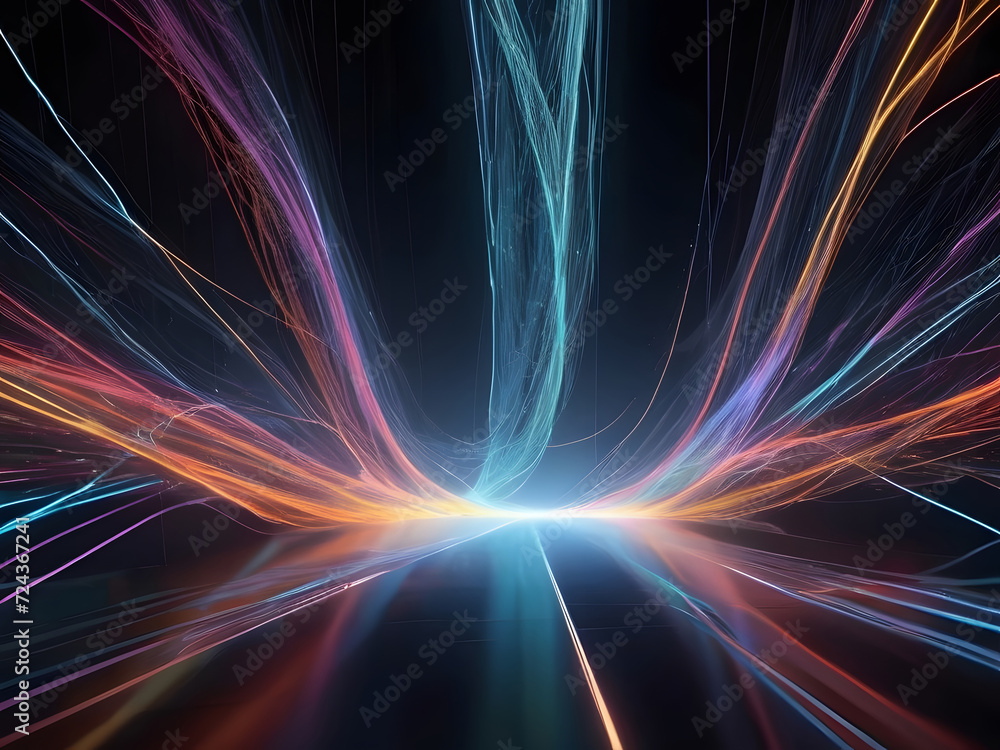 Aufkleber as bits and bytes traverse through the cables, a mesmerizing dance of light unfolds, creating an int