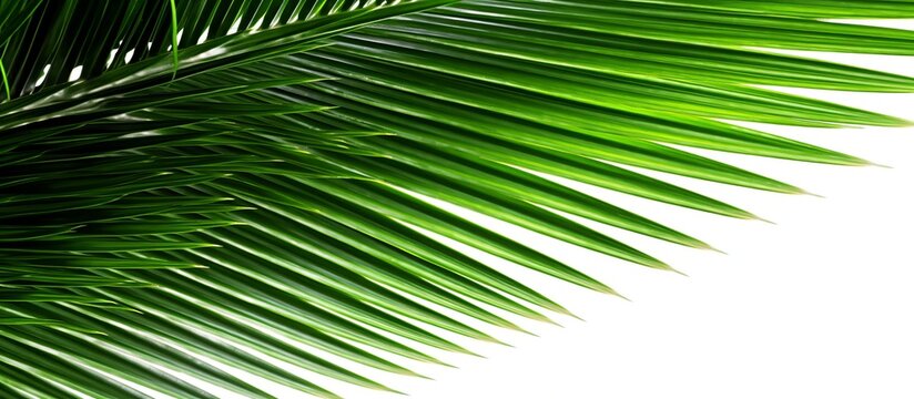 tropical palm leaf isolated on white background