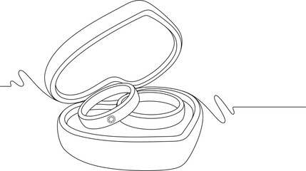 WEDDING RING ON HEART BOX