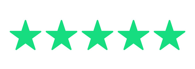 シンプルな緑色の5つ星マーク