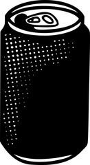 Black and White Cold Soda Canned Drink Illustration