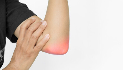 Elbow Pain Woman Injury Bone Ache Arm Hand Acute Tendon Body Physical Muscle Anatomy Sprain Disease...