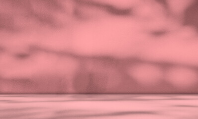 Pink Background Studio Room Shadow Light Abstract Flower Spring Summer Table Product Cosmetic Beauty Podium Stage Soft Gradient Backdrop Floor Wall Epty Display Presentation Scene Overlay Leaves Desk.