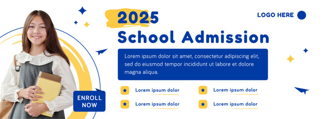 Vector Template School Admission New Students Social Media Cover