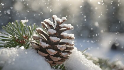 Pinecone with Snow