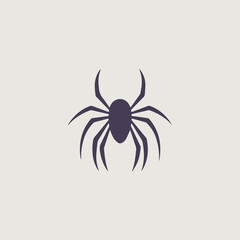 蜘蛛をシンボリックに用いたシンプルなロゴのベクター画像