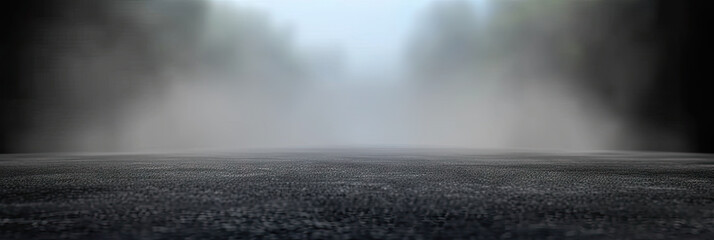 empty asphalt road with fog, Dark street, wet asphalt, reflections of rays on road. Abstract dark blue background, smoke, smog. Empty dark scene, neon light, spotlights - obrazy, fototapety, plakaty