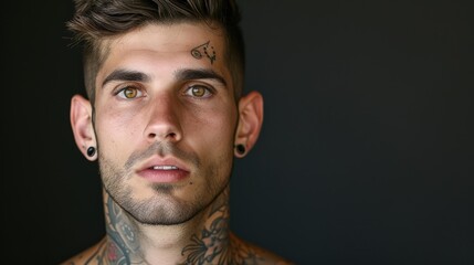 A young man with a tattoo he got to impress his friends regretting his decision now.